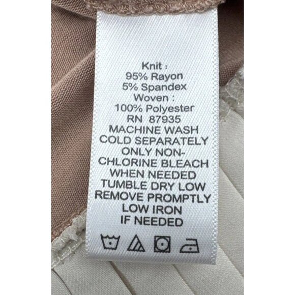 LOGO by Lori Goldstein Knit Cap Sleeve Crew Neck Blouse Top Pleated Hem Sz XS - Picture 7 of 9